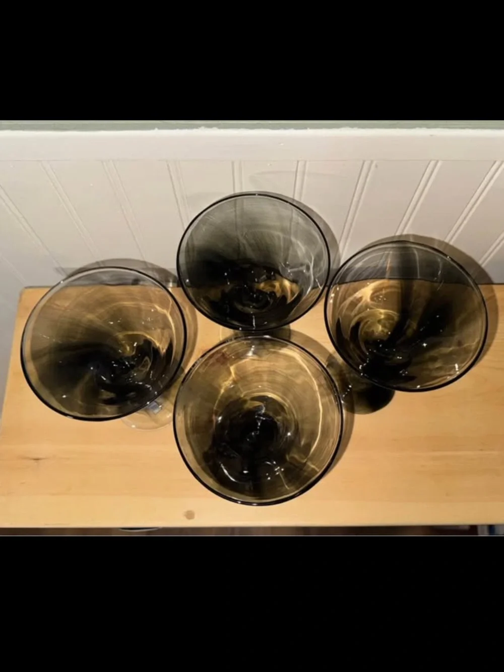 Pier 1 Smoke Gray Martini Glasses